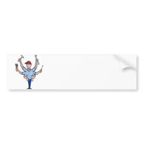 Tradesman Carpenter Mechanic Plumber Cartoon Bumper Sticker