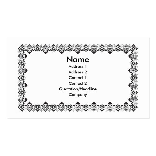 traditional art deco style bordered business card (front side)
