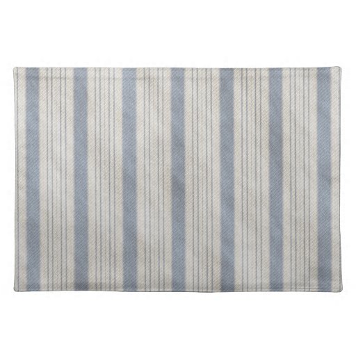 Traditional Bed Ticking Blue and White Placemat Zazzle