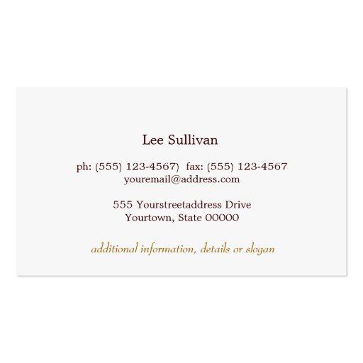 Traditional Black Linen Look Business Card (back side)