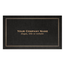 Traditional Black Linen Look Business Card