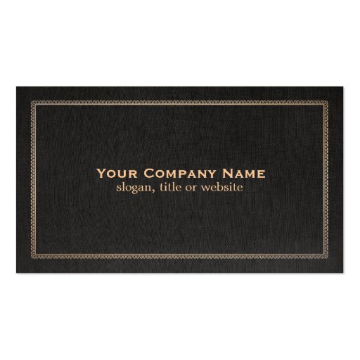 Traditional Black Linen Look Business Card (front side)