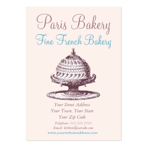 Traditional Cafe / Coffee Shop / Bakery Vintage Business Card (back side)