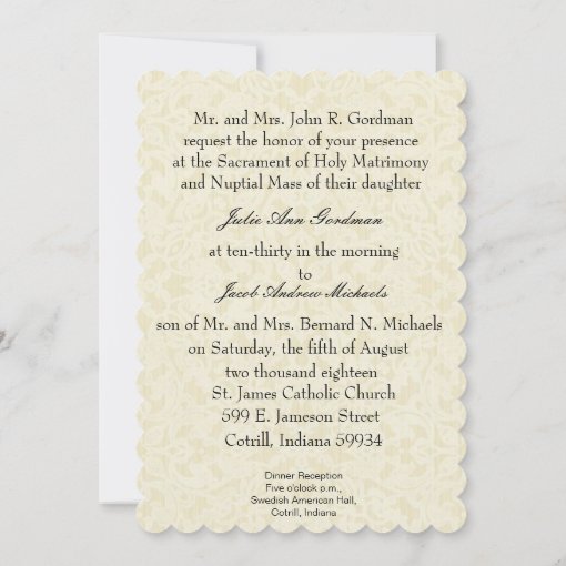 Traditional Catholic Vintage Wedding Invitation Zazzle