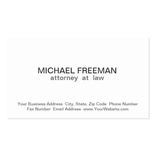 Traditional Chic White Attorney Business Card (front side)