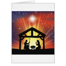 Traditional Christian Christmas Nativity Scene Card