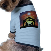 Traditional Christian Christmas Nativity Scene Pet T Shirt