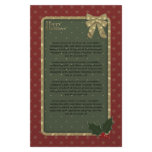 Traditional Christmas Design Customized Stationery
