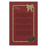 Traditional Christmas Design Customized Stationery
