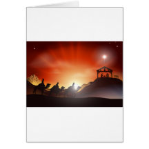 Traditional Christmas Nativity Scene Card