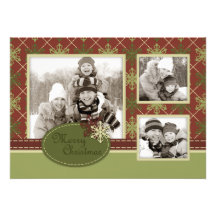 Traditional Christmas Photo Card A6 Custom Invitation