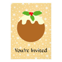 Traditional Christmas Pudding. Invitation