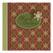 Traditional Christmas Square Custom Announcement