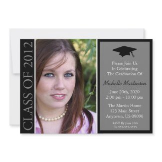Traditional Class Of 2012 Graduation (Black) Announcement