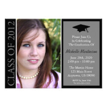 Traditional Class Of 2012 Graduation (Black) Announcement
