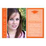 Traditional Class Of 2013 Graduation (Orange) Personalized Invitations