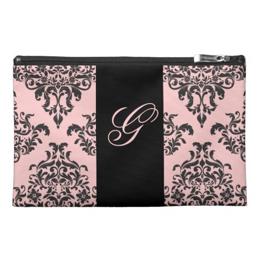Traditional Customizable Color Damask Travel Accessory Bag