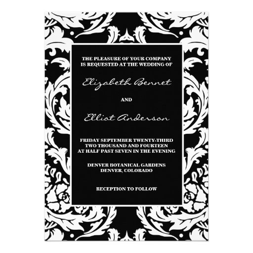 Traditional Damask Invitation (front side)