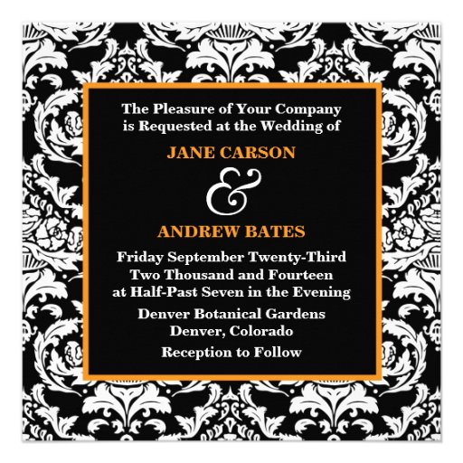 Traditional Damask Invitation