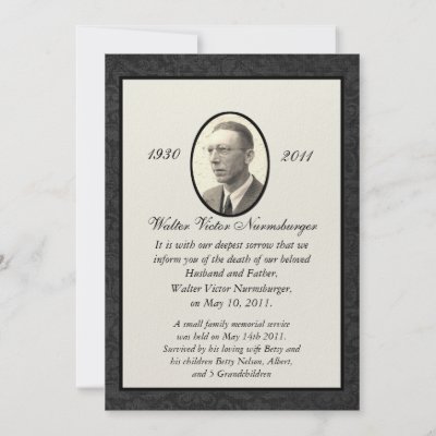Funeral Announcement Cards
