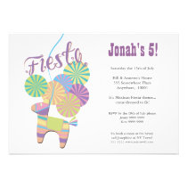 Traditional Donkey Fiesta Pinata Kids Birthday Custom Announcement