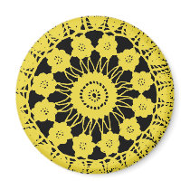 Traditional Filigree Pattern Flowers of Sun Fridge Magnet
