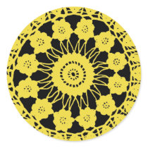 Traditional Filigree Pattern Flowers of Sun Stickers