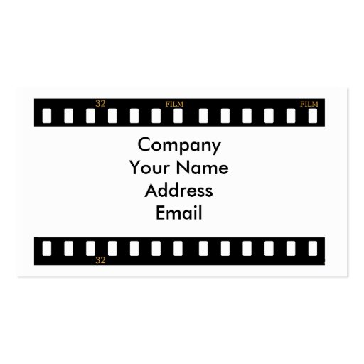 Traditional Film Business Card Template (front side)