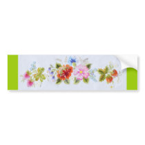 Traditional Flowers Bumper Sticker