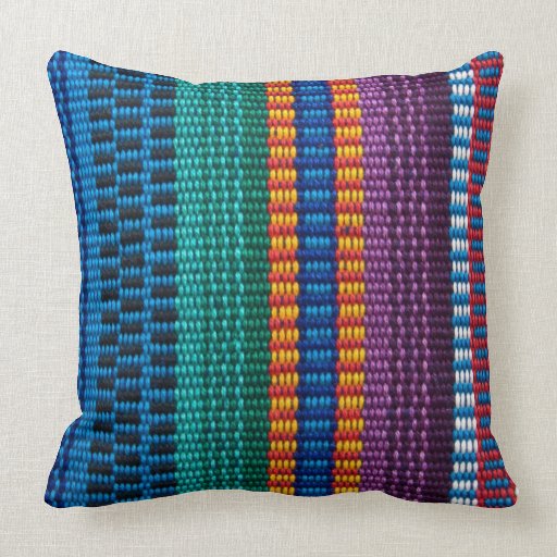 Traditional Guatemala fabric weave Throw Pillows