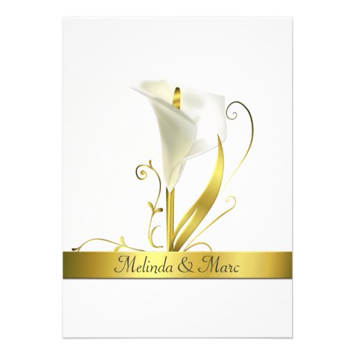 Traditional Ivory Calla Lily Wedding Invitation