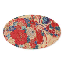 Traditional Japanese fabric design Oval Sticker