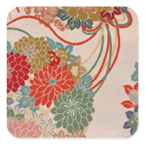 Traditional Japanese fabric design Square Sticker