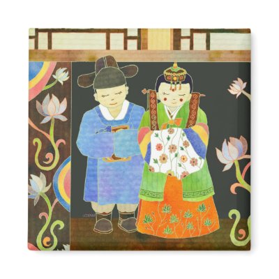 Traditional Wedding Gift on Traditional Korean Wedding  Unique Wedding Gift Fridge Magnet From