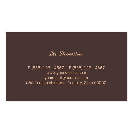 Traditional Masculine Professional  Business card (back side)