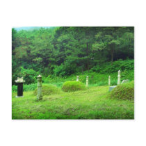 Traditional mountain graves in South Korea postcards by Rainmountain Traditional mountain graves in South Korea postcards