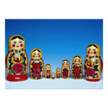 Traditional painted Russian doll set Invite