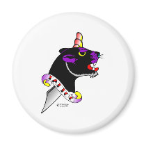 Traditional Panther & Dagger Old Skool Tattoo magnets by WhiteTiger_LLC Traditional Panther & Dagger Old Skool Tattoo magnets