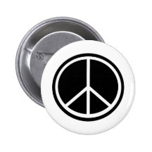 Traditional peace symbol button