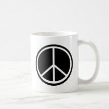 Traditional peace symbol mugs