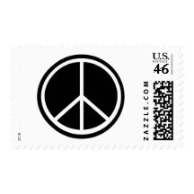 Traditional peace symbol postage stamps