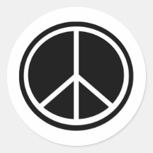 Traditional peace symbol round sticker