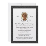 Traditional Photo Death Announcement Card