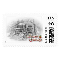 Traditional Seasons Greetings postage