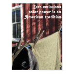 Traditional Solar Power Clothesline Postcard
