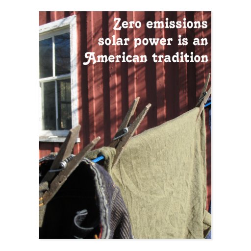 Traditional Solar Power Clothesline Postcard