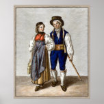 Traditional Swiss Couple from Oberhasli, Bern posters