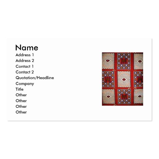 Traditional  tribal weaving textile Business cards (front side)