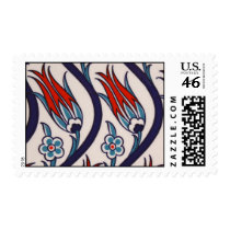 Traditional Tulip Pattern / Tile Art Postage Stamp