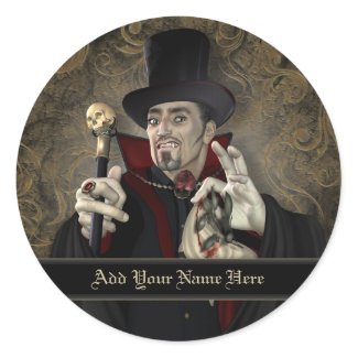 Traditional Vampire Bookplate Stickers sticker